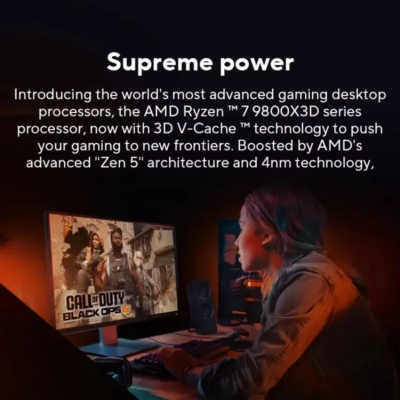 AMD Ryzen ™   7 9800X3D Nowy procesor, 3D V-Cache 8C/16T 120W do 5,2 GHz, L3=96M 100- 100001084   Gniazdo AM5, ale bez chłodnicy