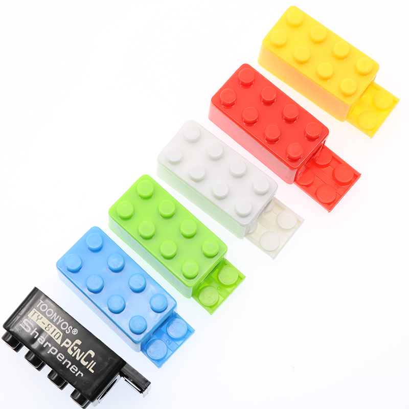 5-50pcs Building Blocks ดินสอ Sharpener การ์ตูนพลาสติกเด็กสํานักงานและโรงเรียนเครื่องเขียนนักเรียนสุ่ม Supply