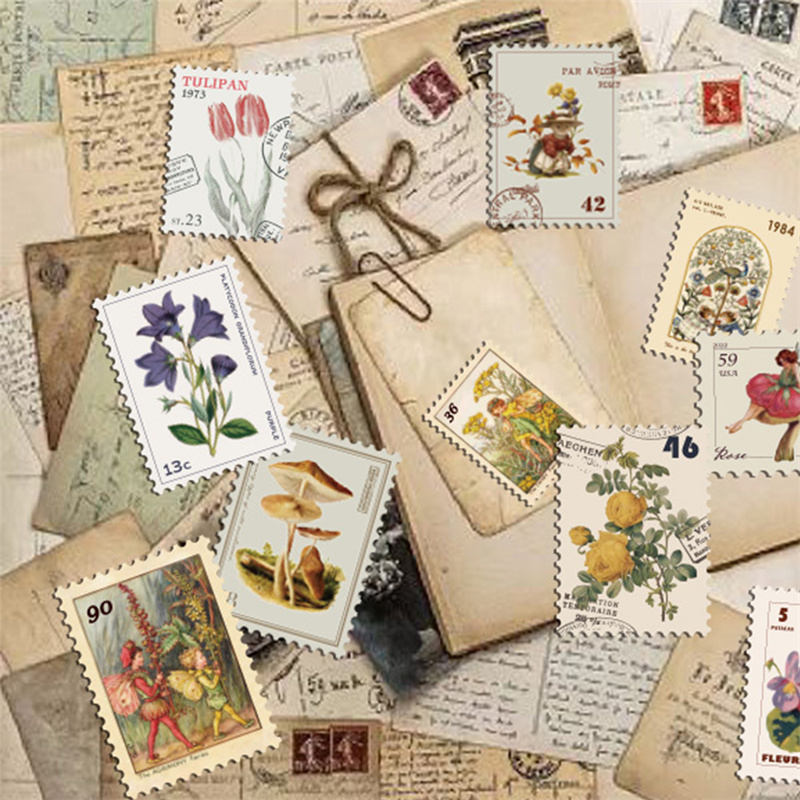 10/20/50 PCS All Different Vintage Postage Stamps Desc Stickers For Scrapbooking And  Journaling