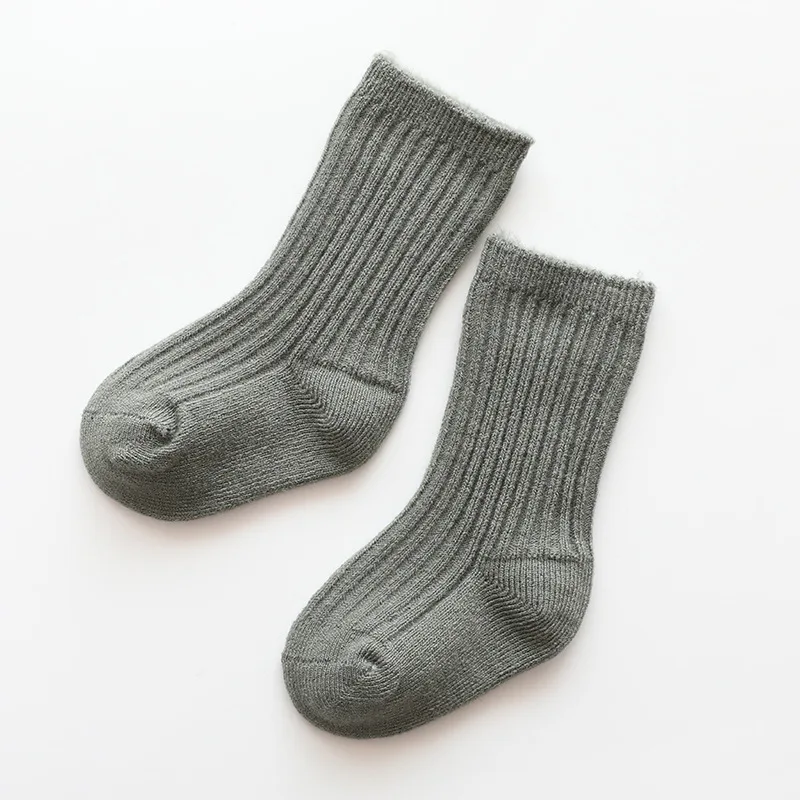Calcetines largos gruesos de algodón a rayas para bebés, calcetines cálidos para niños pequeños, accesorios de ropa para niños, Otoño e Invierno