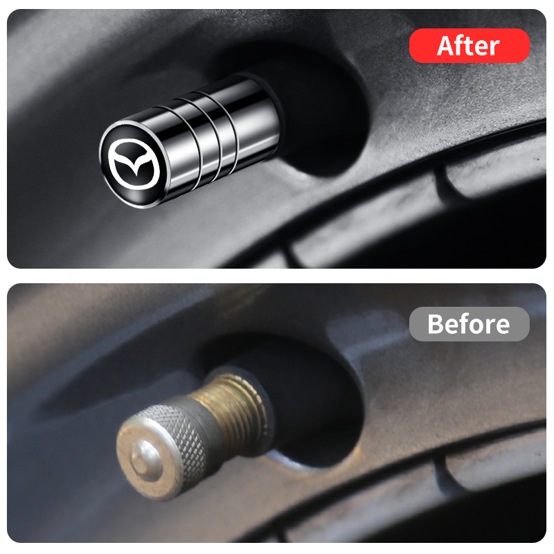 Car Styling Wheel Tire Valve Caps Stem Caps Decoration For Mazda 6 3 CX5 2 323 CX7 Demio Atenza Axela MX30 CX30 CX3 Accessories