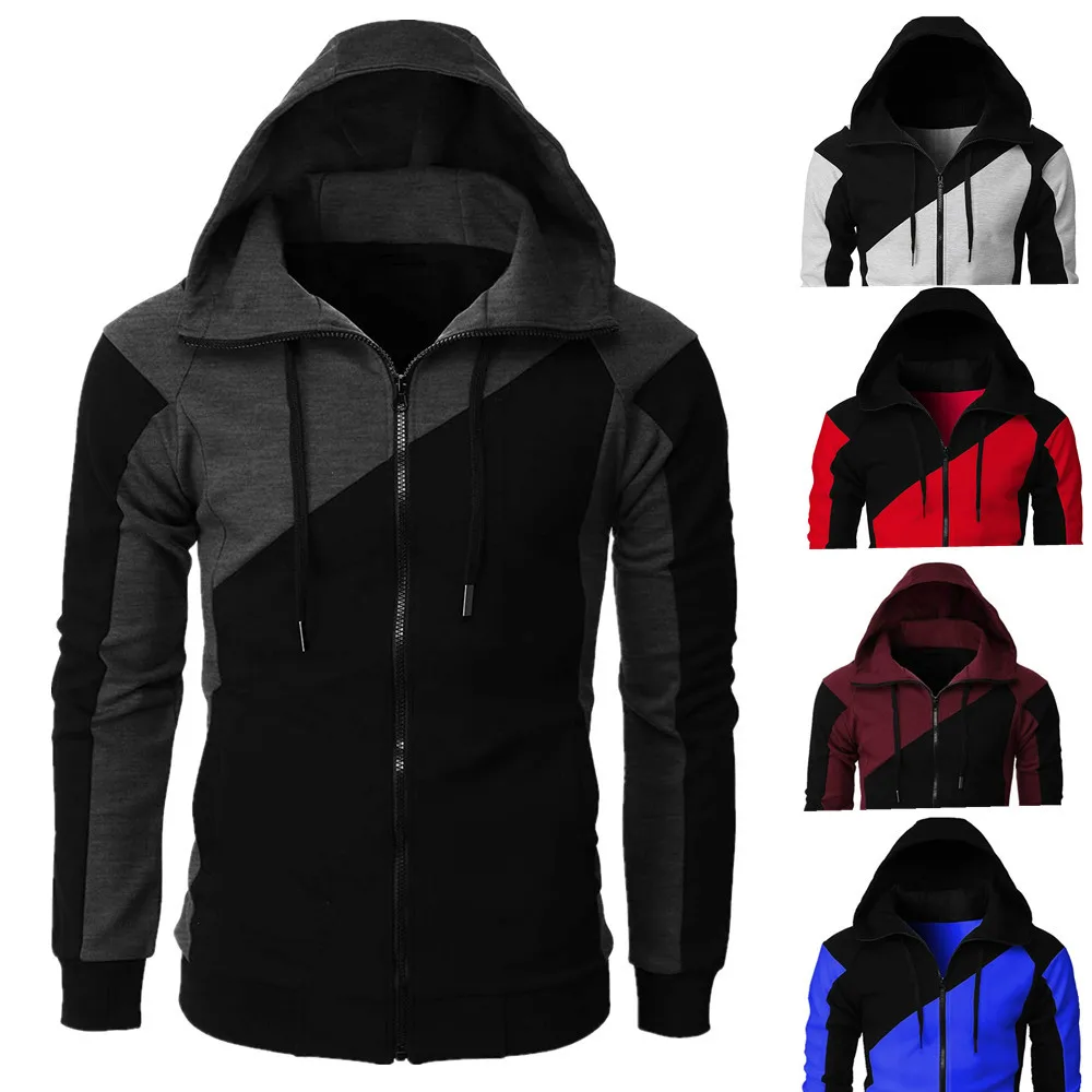 Moda de alta qualidade zip hoodies masculino retro harajuku cor sólida jaqueta alta rua zip up hoodie casual solto moletom roupas