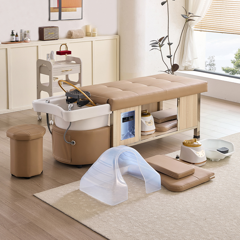 Equipo de peluquería, cabezal de circulación de agua, spa, lavado de cabello, mesa de masaje, cama de champú