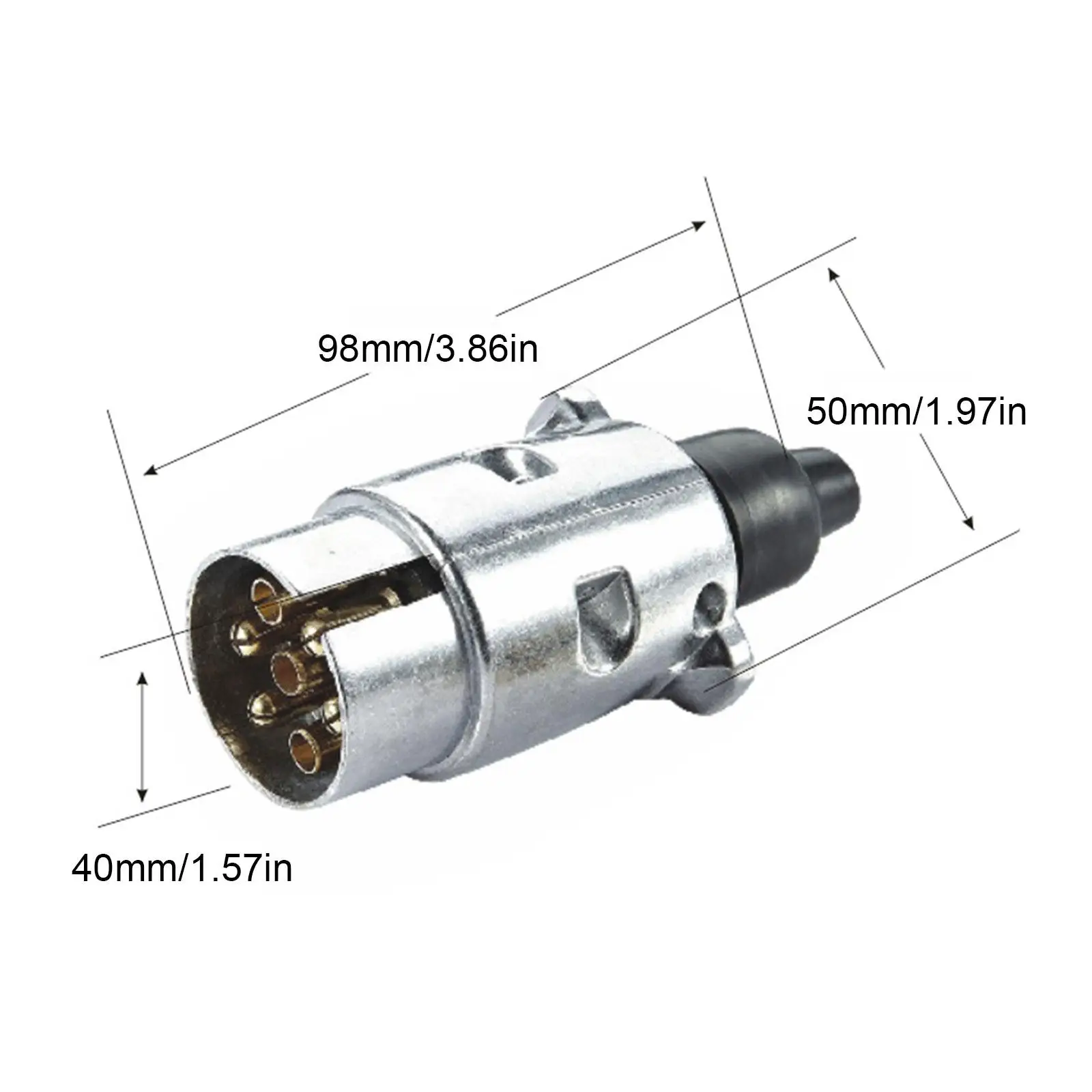 Adaptador de remolque de coche, enchufe macho plano de 7 pines a enchufe hembra redondo grande de 7 pines, Universal para autocaravana, accesorios de coche