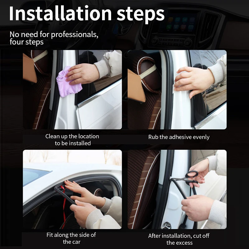 SEAMETAL Double Layer รถแถบซีลประตูยางกาวซีล Strip ฉนวนกันความร้อนกันน้ําสําหรับรถประตู Hood Trunk