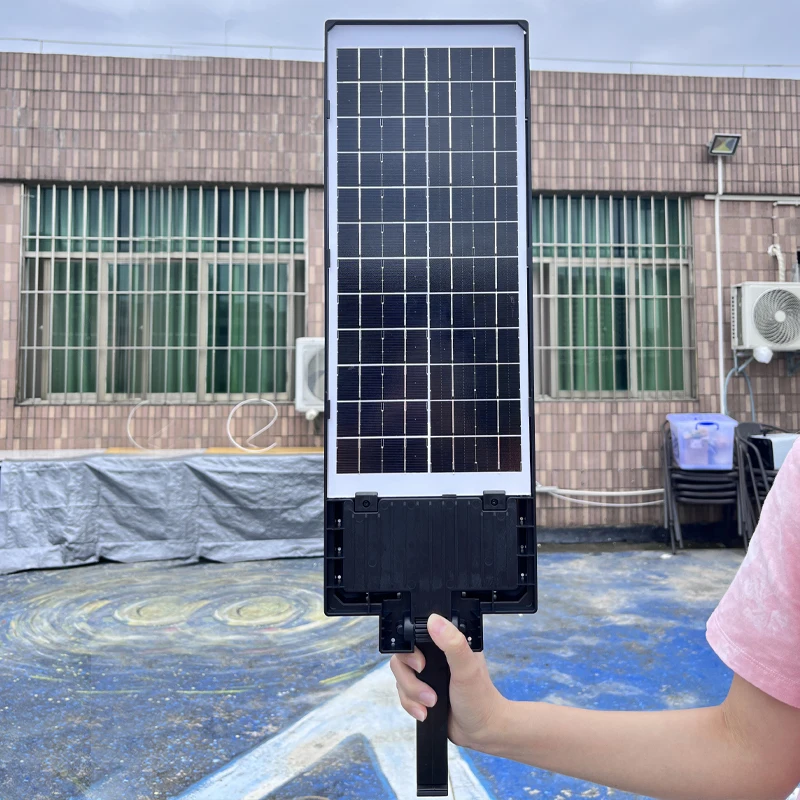 WA6 Nova luz de rua integrada solar externa com pátio de detecção de corpo humano com controle remoto Luz de jardim à prova d'água