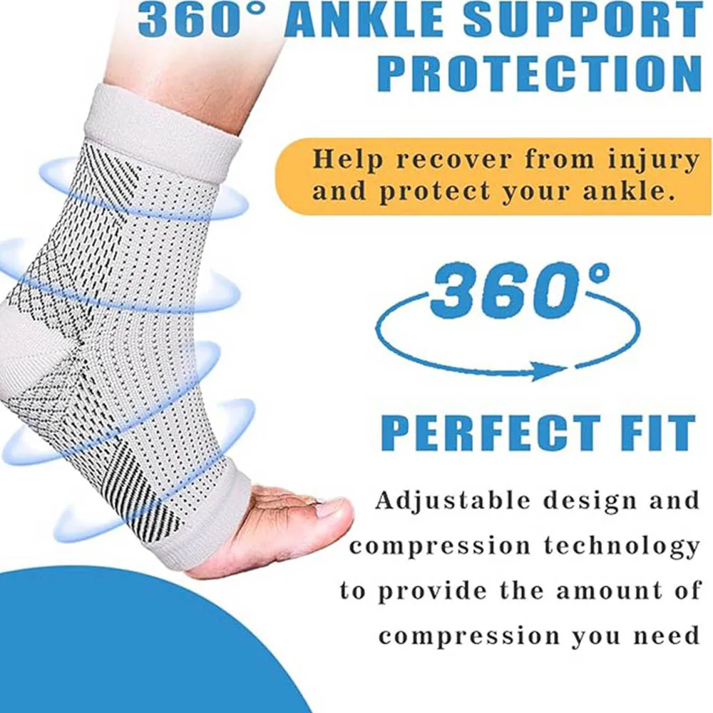 1 par de calcetines de neuropatía Protector de tobillo compresión antifatiga funda de pie soporte calcetines ejercicio deportes equipo de protección