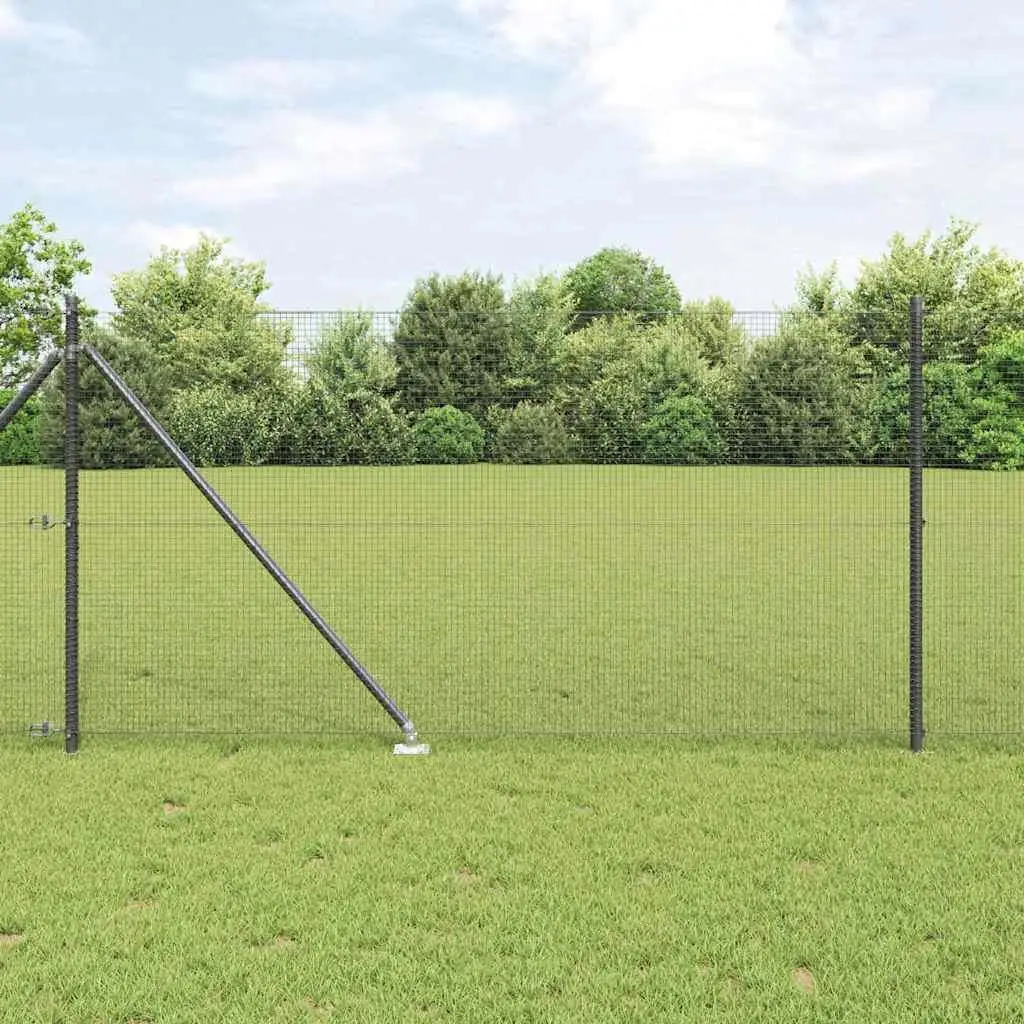 ¡Seguro! Aquí es un nuevo título optimizado para el producto: valla de acero gris con postes 1x25 m Barrera de seguridad duradera para jardín al aire libre