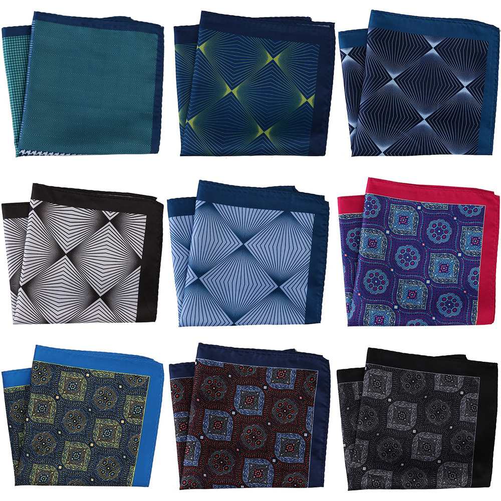 Men's Pocket Square Large Digital Printing Multi-Color Chest Handkerchief Popular Square Scarf Suit Accessory