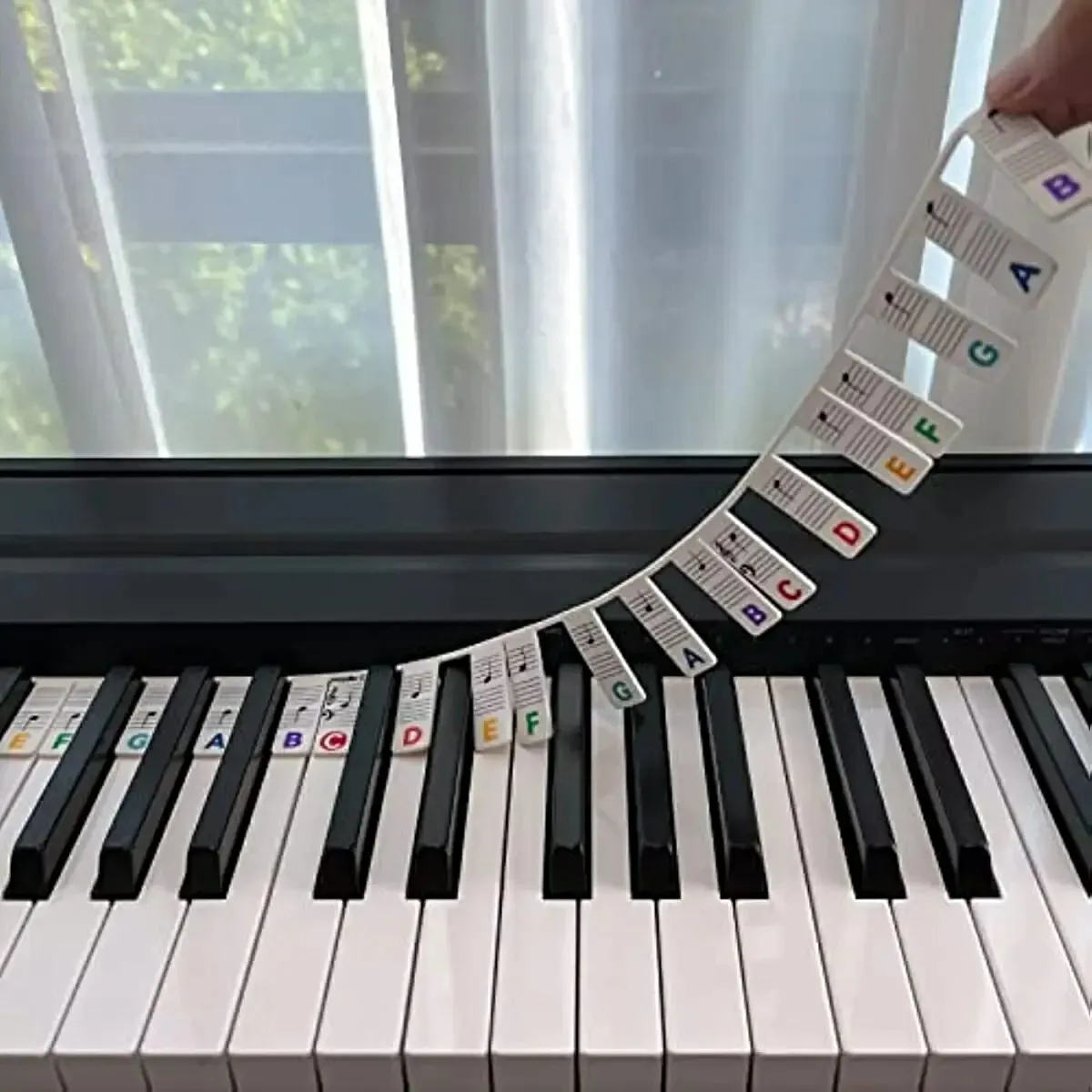 Miwayer pianotoetsenbordstickers voor 88/61 toetsen, verwijderbare pianotoetsenbordnotitielabels voor het leren van pianonotities Gids voor beginners