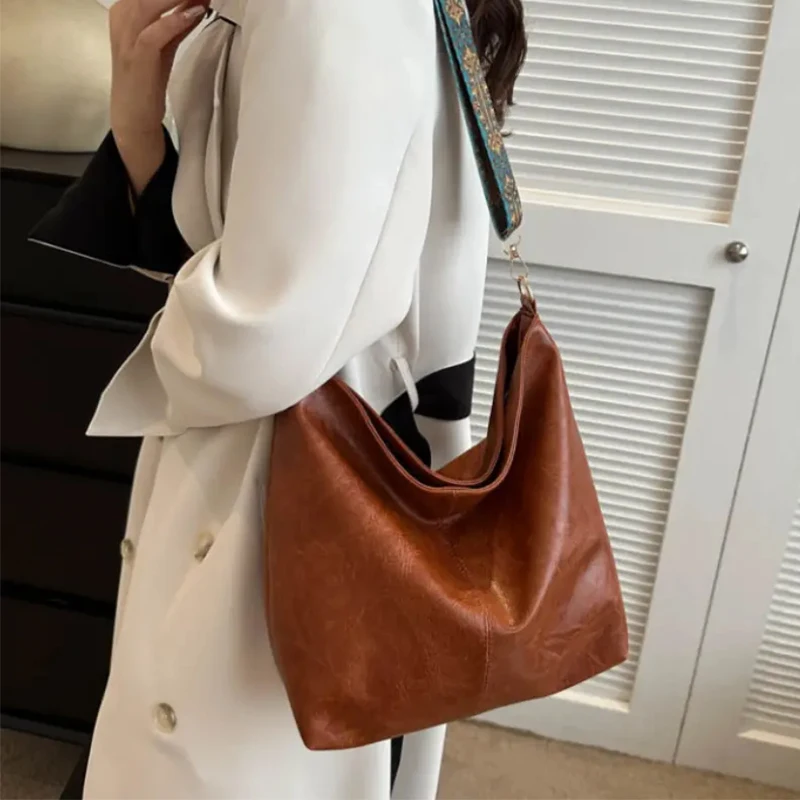 Borse tote vintage di fascia alta da donna e da uomo di nuovo stile con grande capacità e tracolla singola.