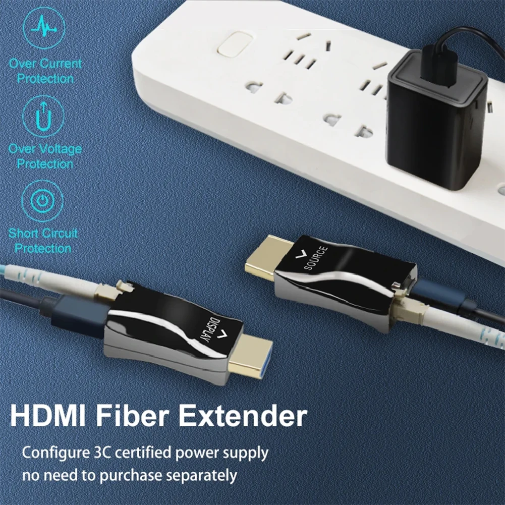 Mini extensor de fibra 4K HDMI, transceptor óptico de vídeo 4K x 2K 30Hz HDMI 1.4a, hasta 300m sin comprimir sobre fibra multimodo OM3