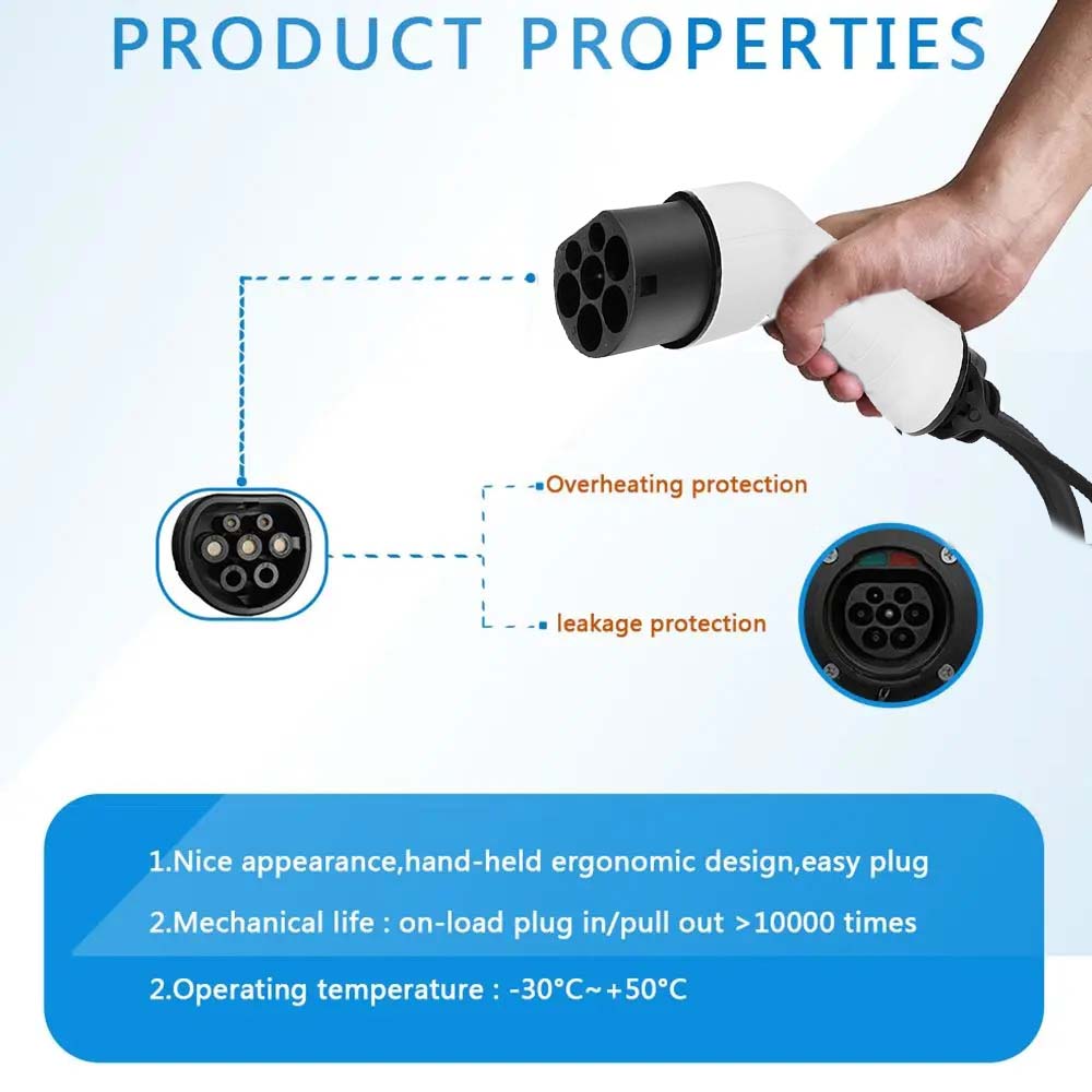 Teschev 16A/32A 11kW Type 2 to Type 2 EV Charging Cable IEC 62196-2 Charger For Electric Vehicles PHEV Car In Public Station