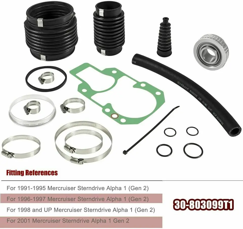 TML Kit Transom bellow Kit perbaikan dengan knalpot bellow untuk MerCruiser Alpha One, Gen II strins Drive