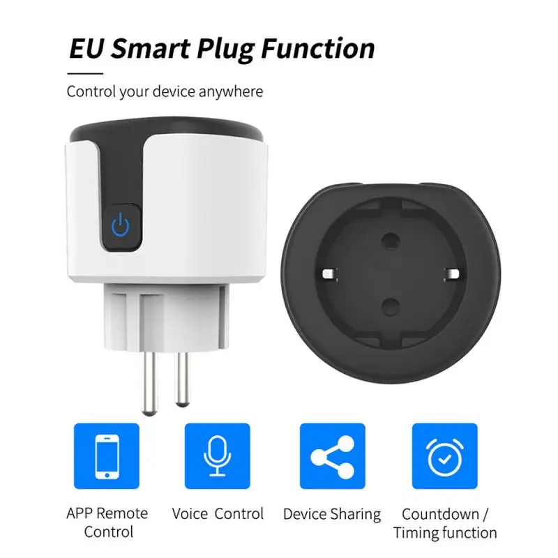 Xiaomi-enchufe inteligente Wifi con temporizador, adaptador europeo, salida Tuya 16A 20A, Monitor de potencia, funciona con el asistente de Google Home Alexa