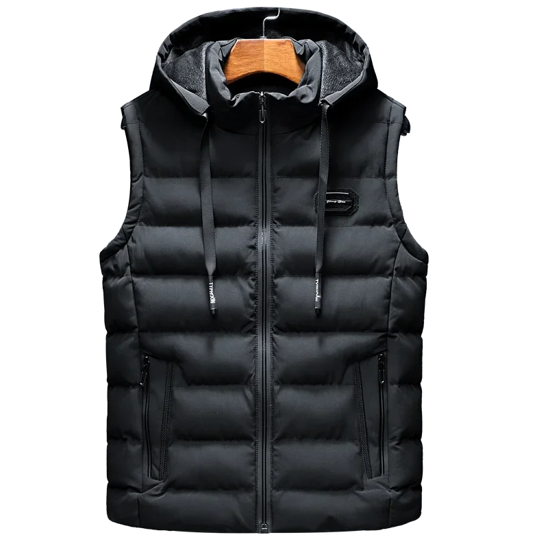 2024 neue Mit Kapuze Casual Weste Jacke für Männer Herbst Winter Warm Ärmel Mode Komfortable Zipper Weste Plus Größe M-6XL