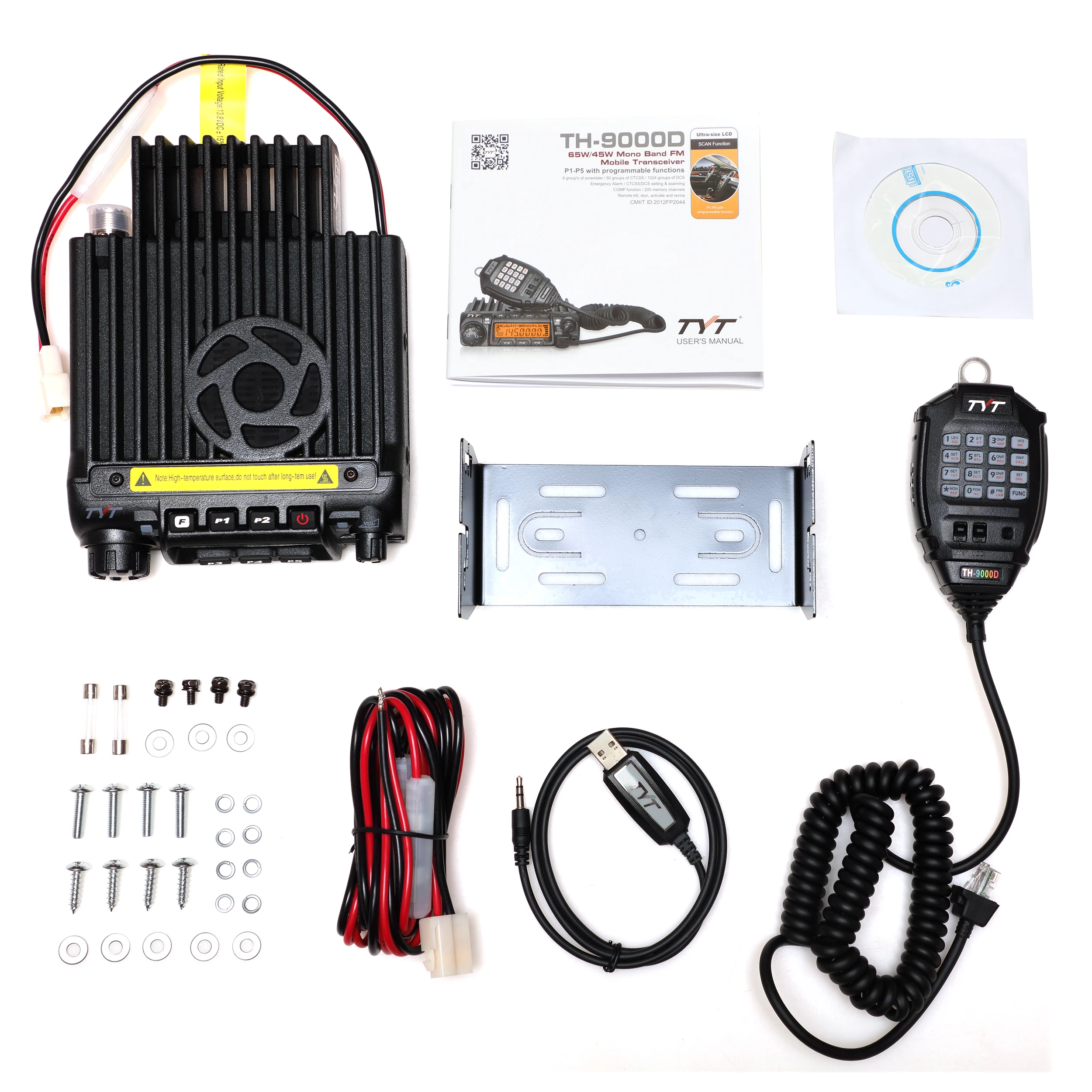 TYT TH-9000D PLUS High Power 65W 220-260MHz Walkie Talkie Long Range Car Transceiver Truck Mobile Ham Mobile Radio