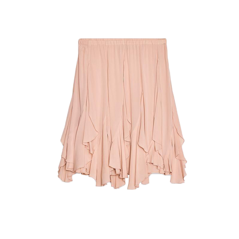 Saia Curta de Verão com Cintura Alta e Barra Assimétrica, Estilo de Férias, Decoração em Camadas, Confortável para o Dia a Di...