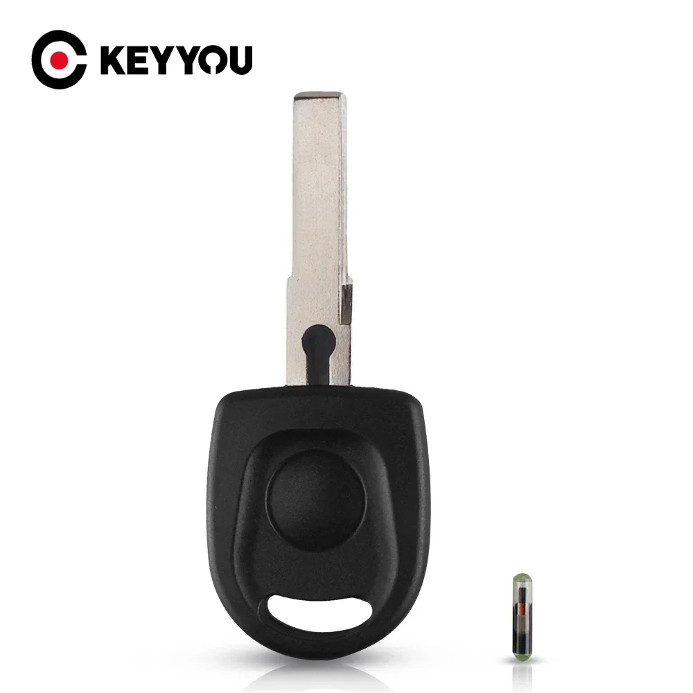 KEYYOU новый чип транспондера ключа зажигания автомобиля ID48 для VW Volkswagen SKoda SEAT чехол для ключа без вырезанного лезвия HU66 брелок