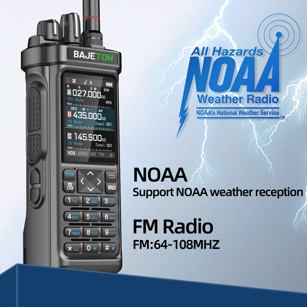 BAJETON BJ-9000 Walkie Talkie CB/SSB/RX/HF Receptor con GPS APRS 10W Bluetooth Programación de teléfono Mismo RT-950 PRO RT -950 Radio