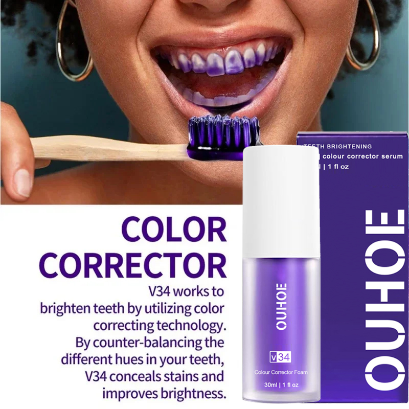 V34 歯ホワイトニング歯磨き粉血清除去歯垢汚れ口腔衛生クリーニング歯科漂白ツールフレッシュブレス歯ケア