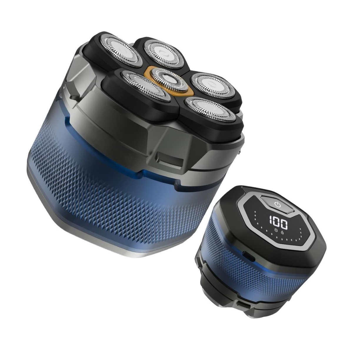 Barbeador elétrico de titânio - barbeador masculino recarregável para cabeça e rosto, barbeador sem fio, barbear úmido/seco antialérgico