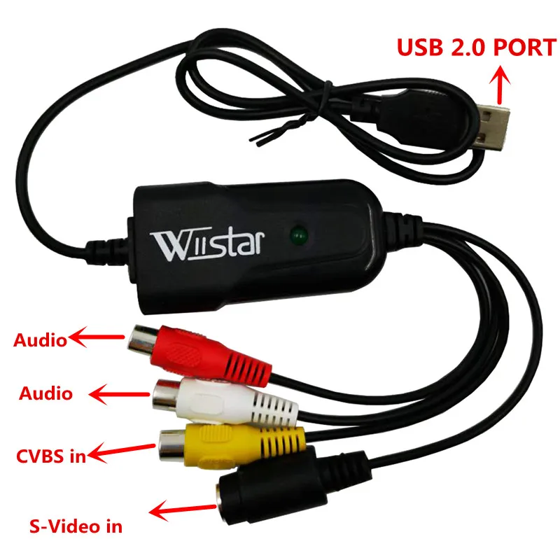 USB 2.0 Easy Cap Адаптер для захвата аудио-видео видеорегистратора Преобразователь VHS в DVD для Windows 10/8/7/XP