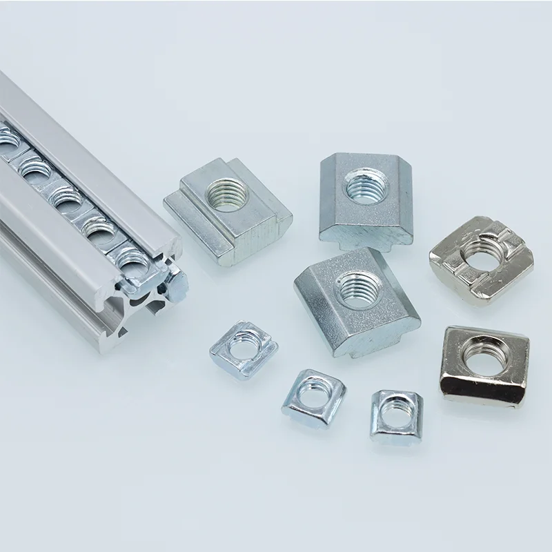 100p/lot T Block Square Nut M3 M4 M5 M6 M8 T-Track Sliding Hammer Nut for 20 30 40 45 Aluminum Profile Slot Connector Accessor