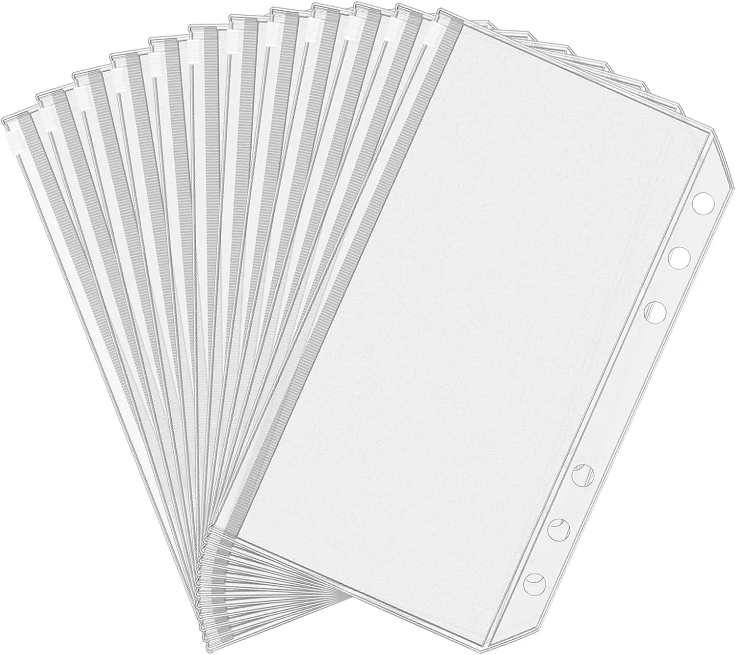 8PCS PVC Bindmiddel Pocket Cash Enveloppen A5 A6 A7 Rits Mappen Zakjes Geld Organizer Budget Document Indienen Losbladige Inserts
