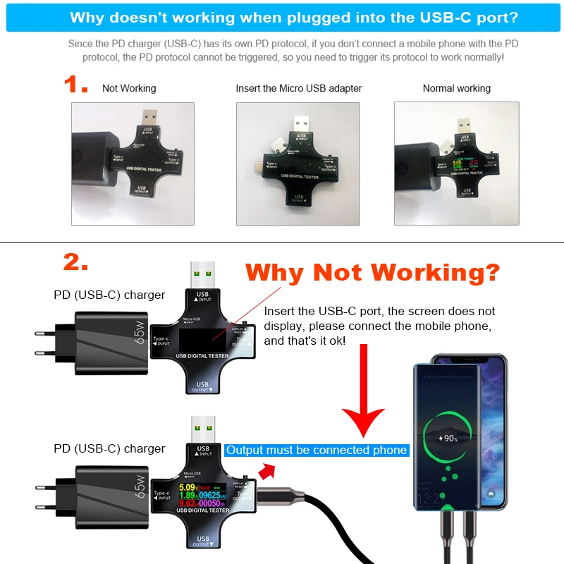 12 в 1, цветной PD USB-тестер, цифровой вольтметр постоянного тока, напряжение тока, тип-C, измеритель, амперметр, детектор, индикатор зарядного устройства Power Bank
