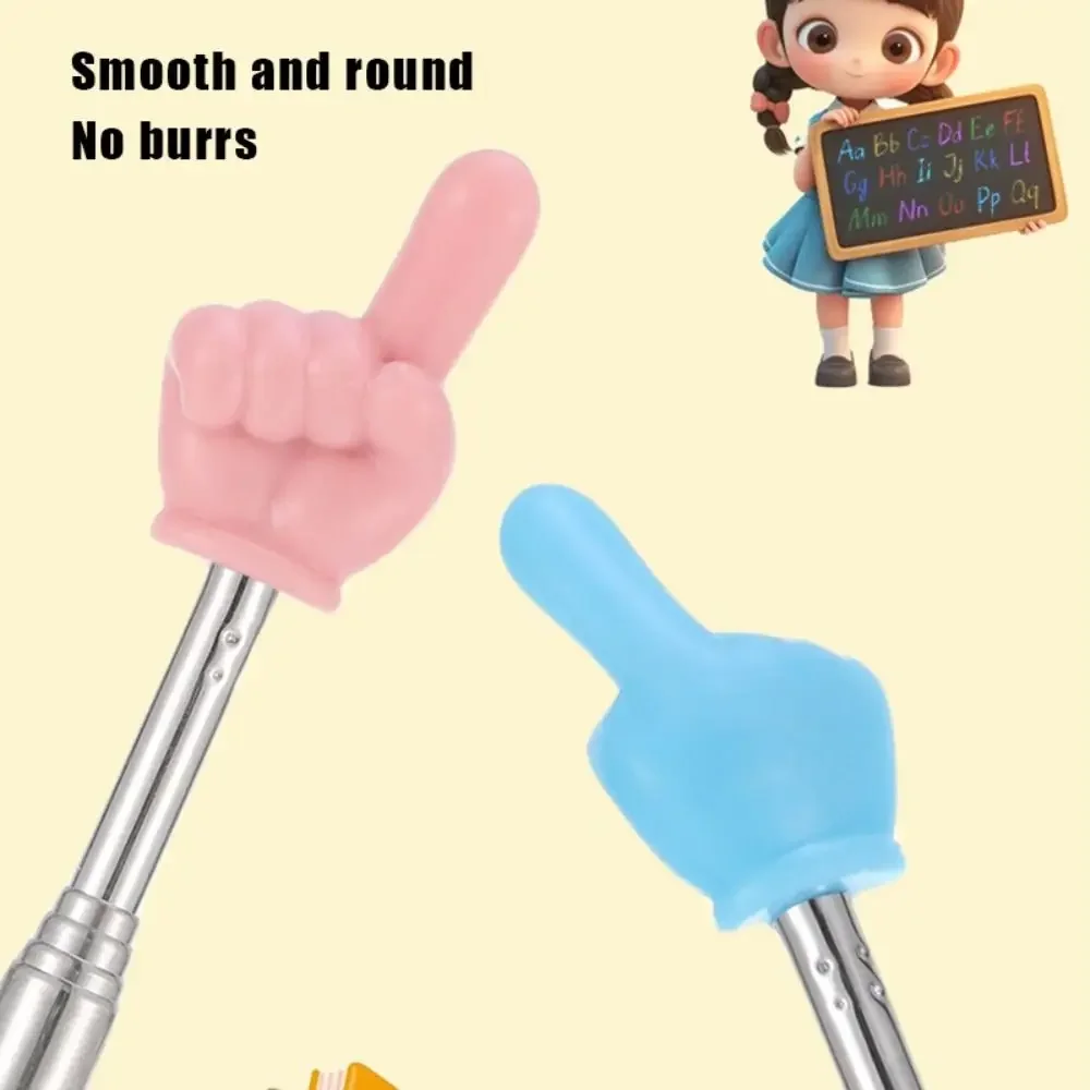 Metal Teaching Pointer Telescopic Rod Finger Design Teachings Stick Finger Student Reading Stick School Office Teaching Supplies