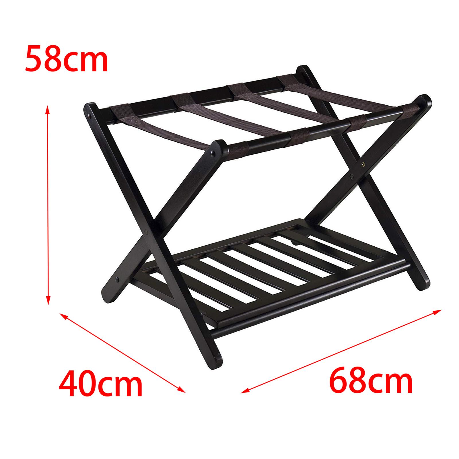 Multifunctional Luggage Rack with Shoes Shelf Foldable Hotel Luggage Rack