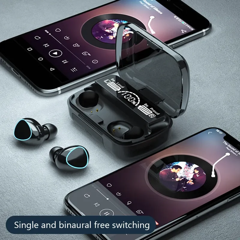TWS bezprzewodowy zestaw słuchawkowy Bluetooth z skrzynka do ładowania do telefonu z redukcją szumów mikrofon słuchawki douszne słuchawki bezprzewodowe Bluetooth
