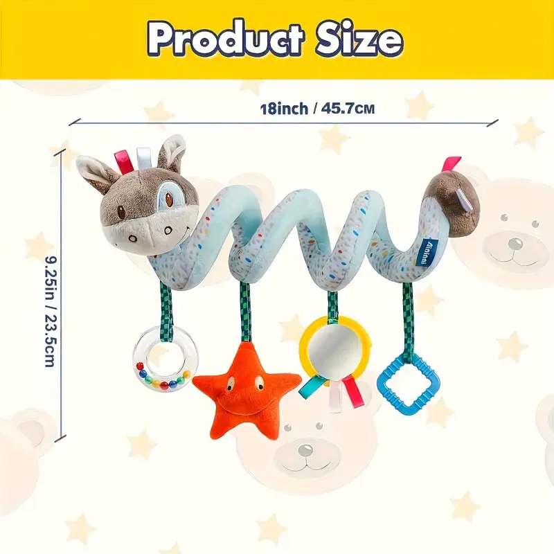 รถเด็กที่นั่งรถเข็นเด็กของเล่น Plush SPIRAL กิจกรรมรถเข็นเด็กมือถือแขวนของเล่นสําหรับทารก Pram Crib ของเล่นมือถือสําหรับทารกแรกเกิด