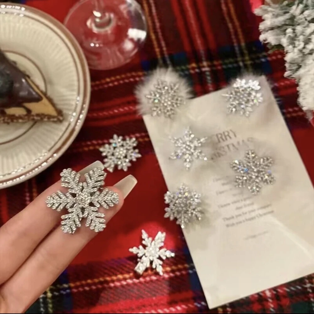 2 шт., женские заколки для волос в виде снежинок