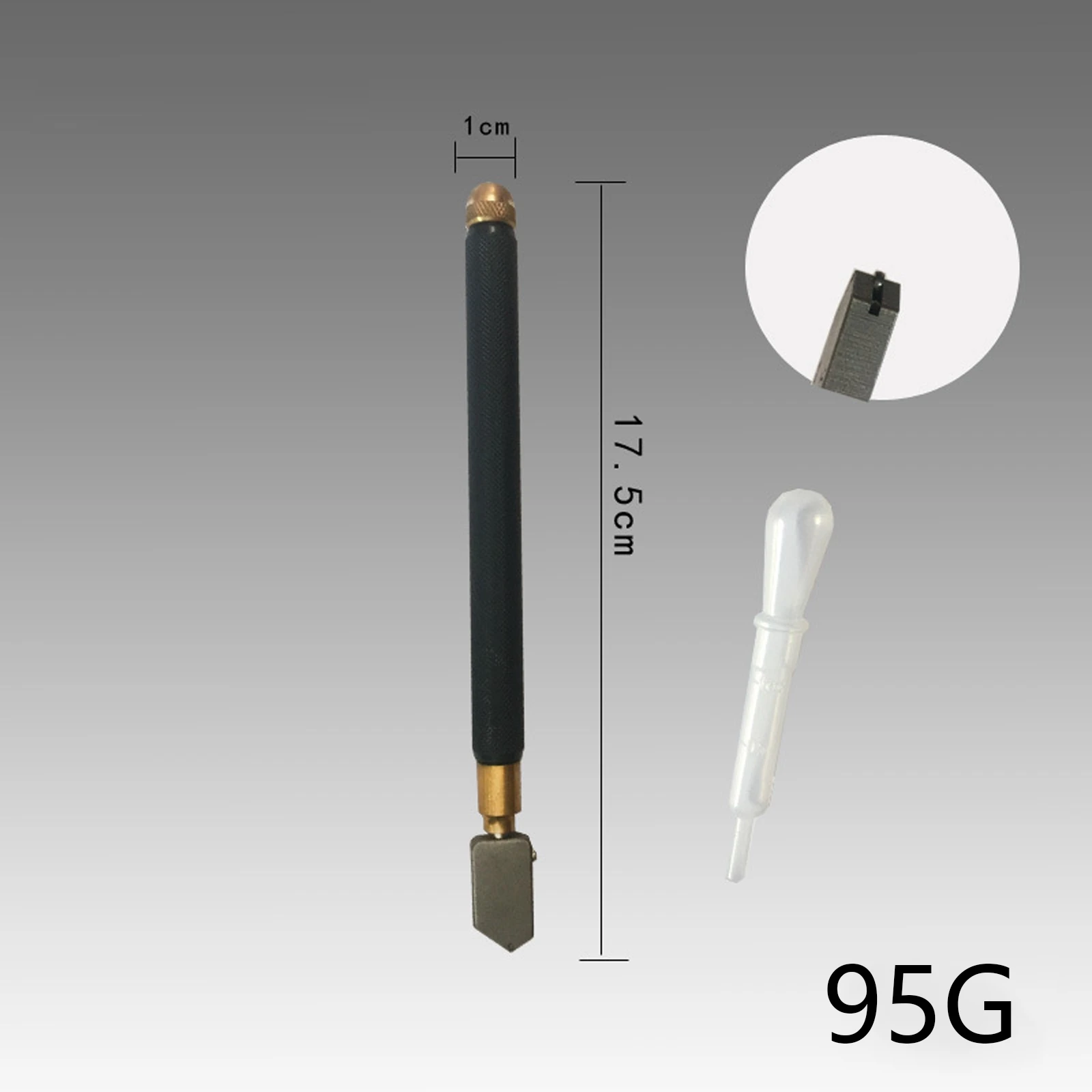 TOYO TC-17 cortador de vidrio y aceite mango de Metal herramienta de corte de cabeza recta de diamante nuevo negro 17,5 cm