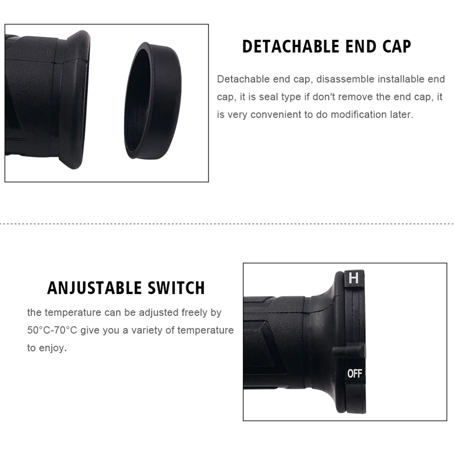 Empuñaduras calefactables para motocicleta, ATV, Scooter, manguitos más cálidos para manillar con interruptor para controlar la temperatura para manillar de 22mm, invierno