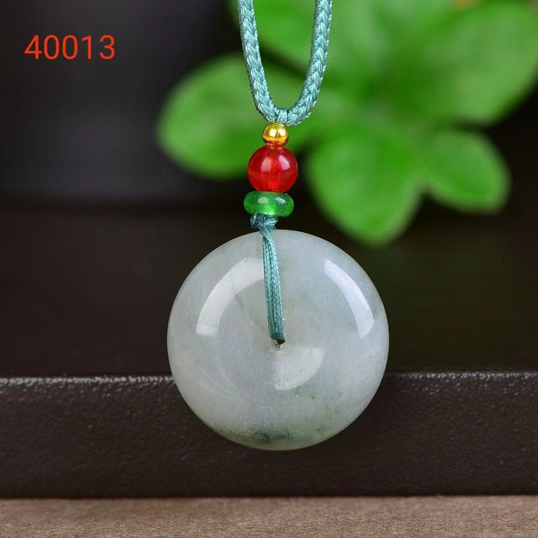 Tianshan Jade Donut Pingente para homens e mulheres, colar de pedra natural, amuleto, fivela de segurança redonda