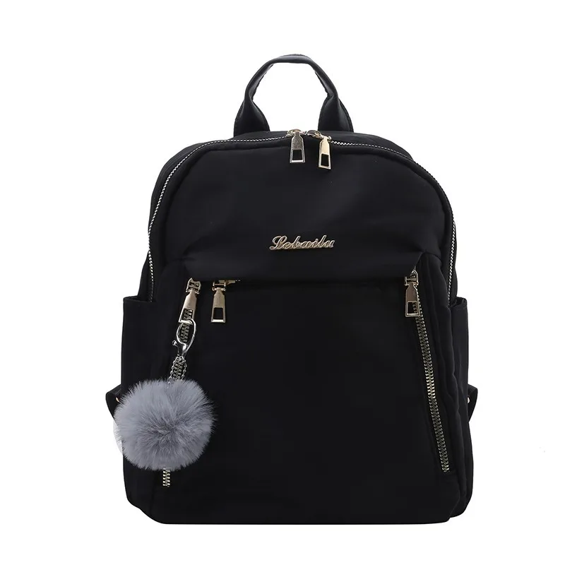 Bolsa casual elegante de nylon para mulheres, mochila de viagem leve, mochila moderna para estudantes universitários com alças duplas.