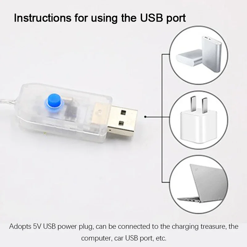 1/3M Babbo Natale scala da arrampicata luci della stringa USB 8 modalità lampada a LED decorazione natalizia per giardino albero di Natale regalo di Capodanno