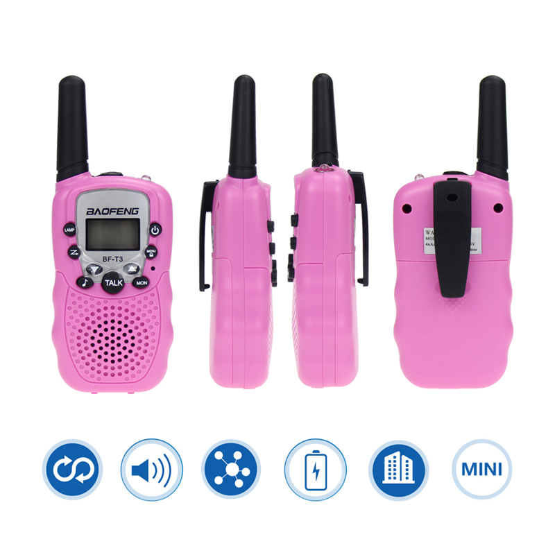 2PCS Baofeng BF-T3 Mini Walkie Talkie Giocattolo per bambini Regalo Bambini Radio amatoriale UHF 22 canali Palmare Radio bidirezionale per le ragazze dei ragazzi
