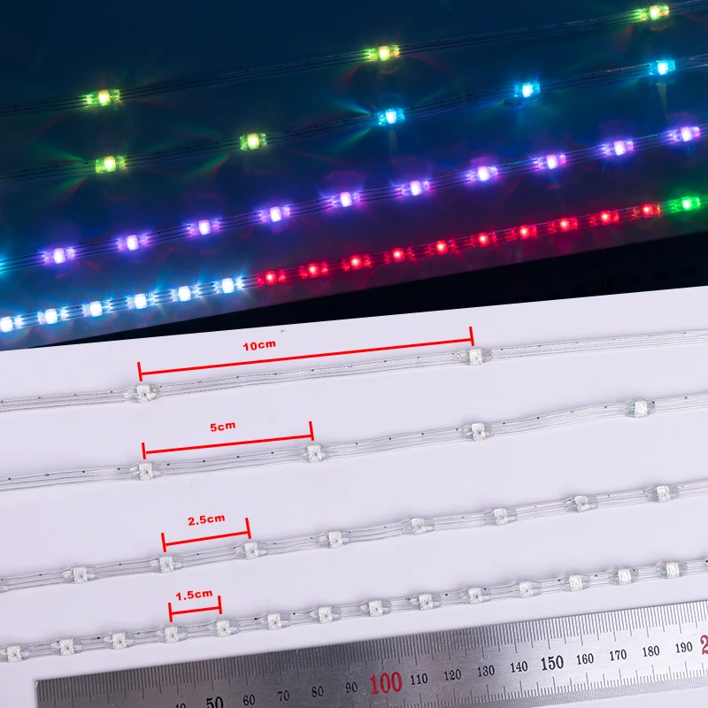 5V 12V WS2811 WS2812 3PIN Lente trasparente LED Luci della stringa Colore da sogno RGBIC Indirizzabile individualmente Pixel di semi di fata Luce