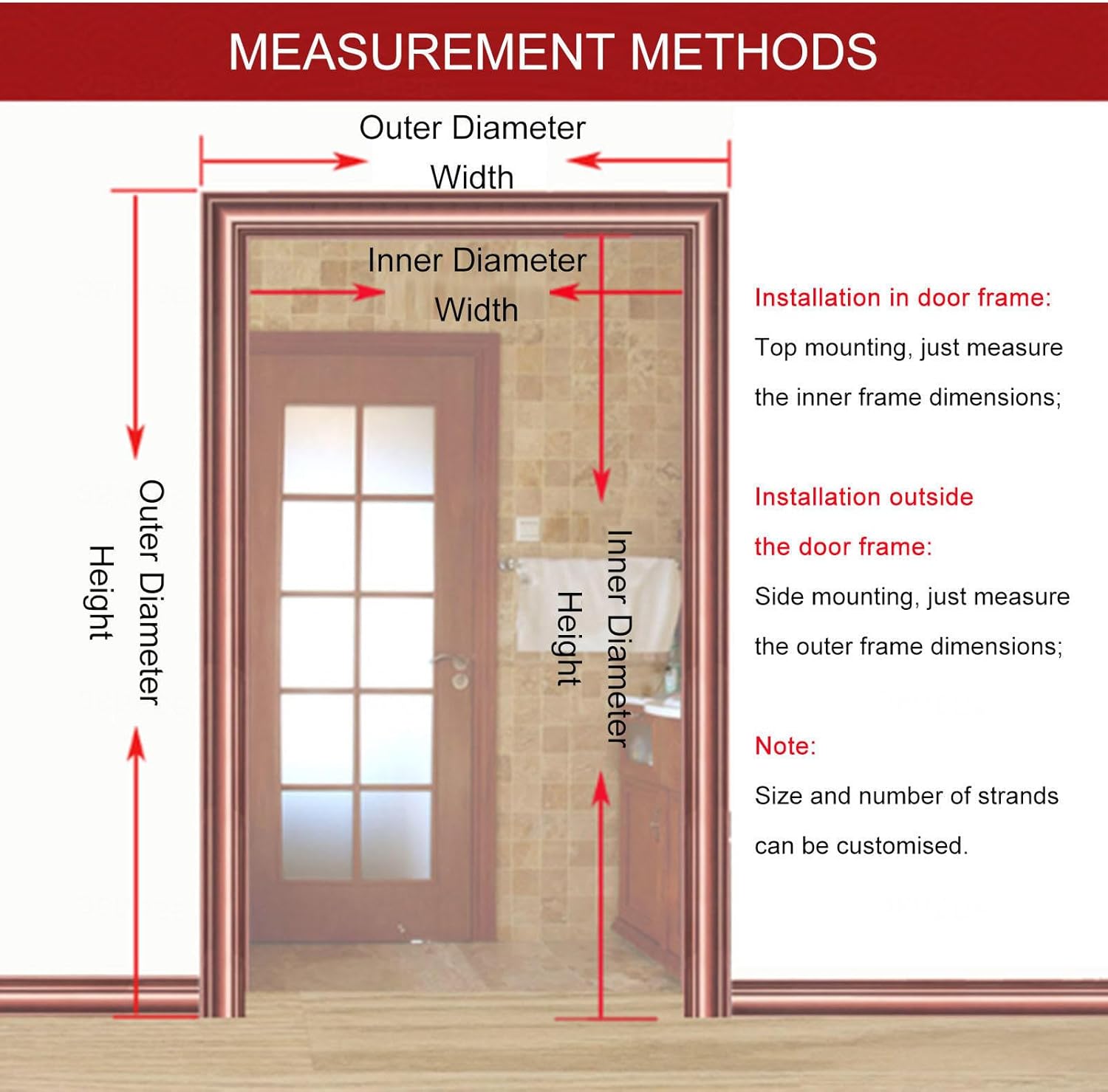 De Cuentas Para Puertas, 60/80/90/100/110/120/130/140 Hebras De Madera De Bambú Cortina De Abalorios Natural, Panel De Pantalla De