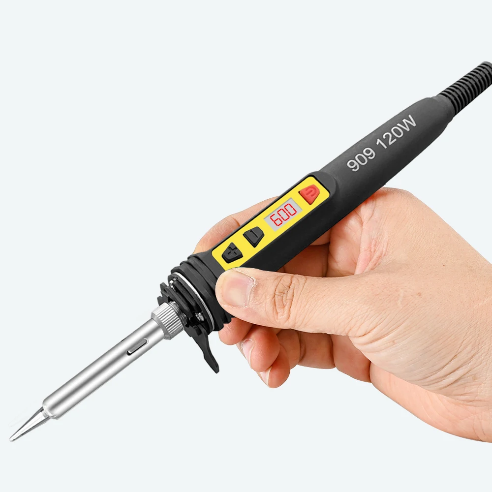 120W digital soldering iron ซ่อมชุดเครื่องมือบัดกรีไฟฟ้า Dual Calibration อุณหภูมิ 200-600C 907S