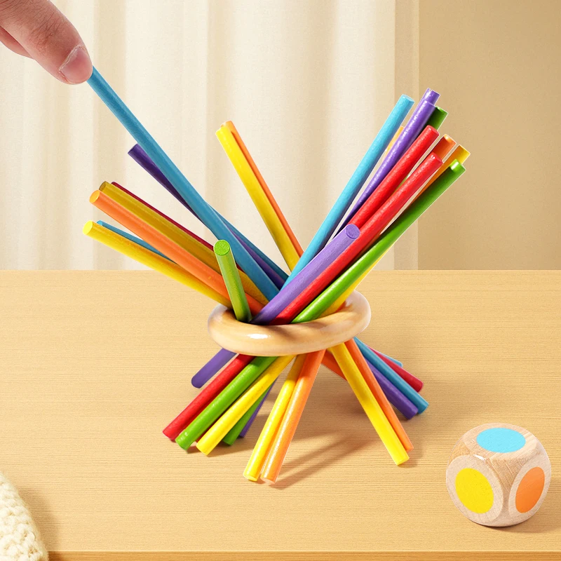 Parent child interactive wooden stick children's two person battle spatial thinking training puzzle toy