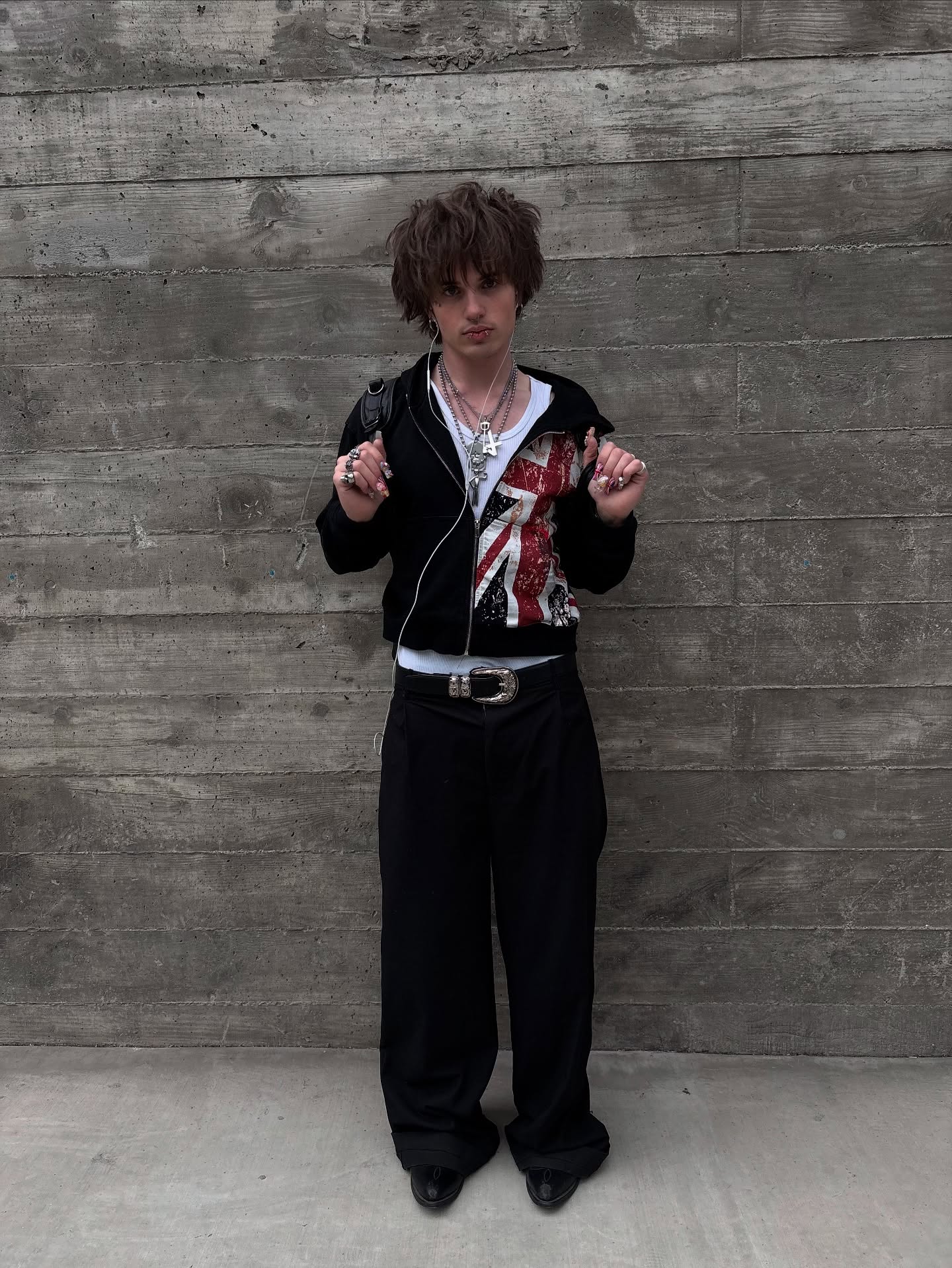 Britse vlag bedrukt vest met capuchon modieuze effen kleur oversized sweatshirt Y2K Harajuku Hip Hop Gothic casual kleding