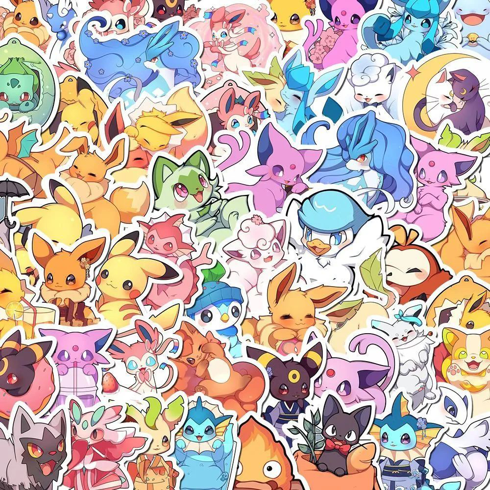 10/30/50/100pcs น่ารัก Pokemon สติกเกอร์อะนิเมะ Pikachu Eevee Charman การ์ตูน Decals Kawaii DIY เคสโทรศัพท์แล็ปท็อปสติกเกอร์เด็กของเล่น