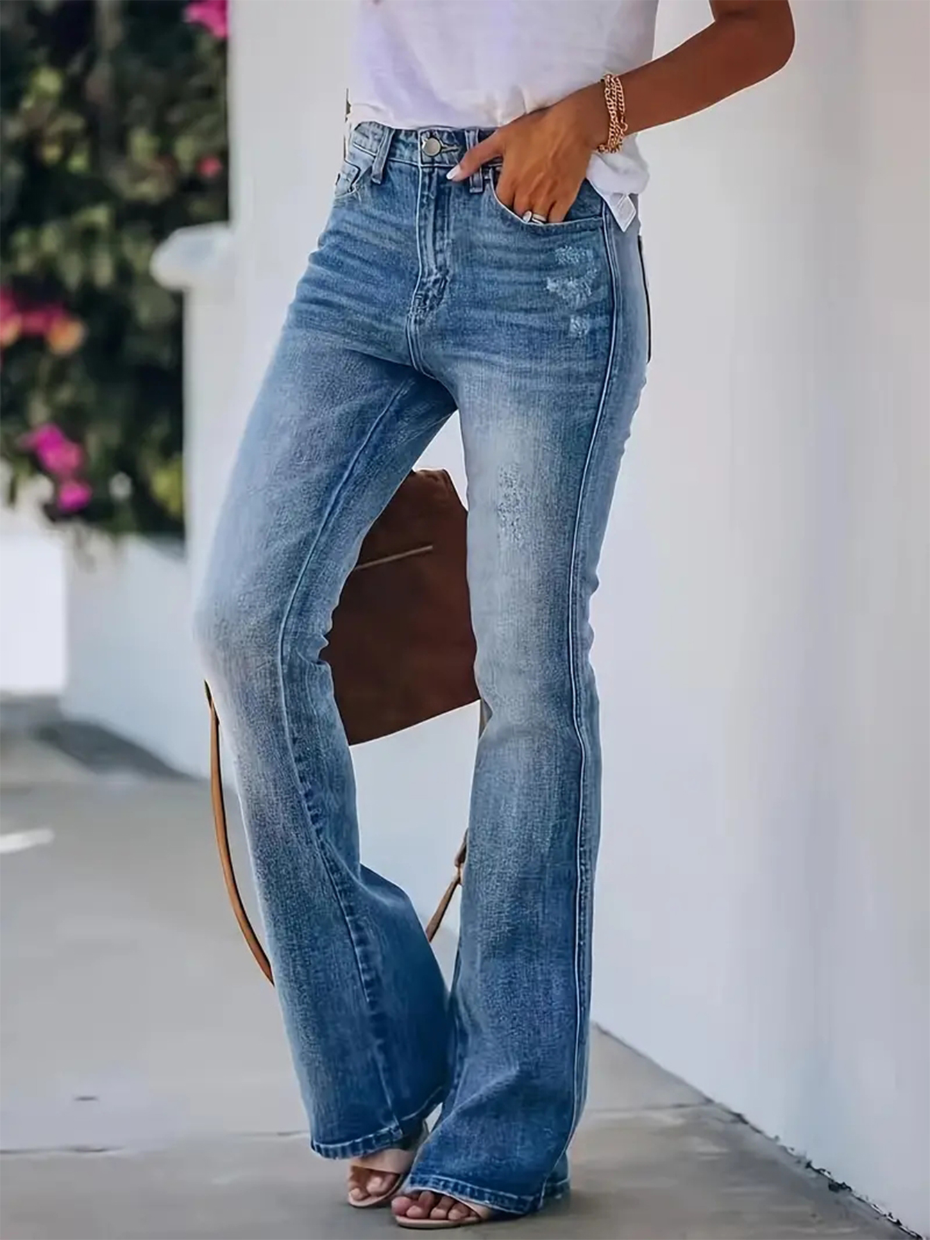 Nieuwe hete hoornjeans voor dames, afslankende denimbroek met hoge taille