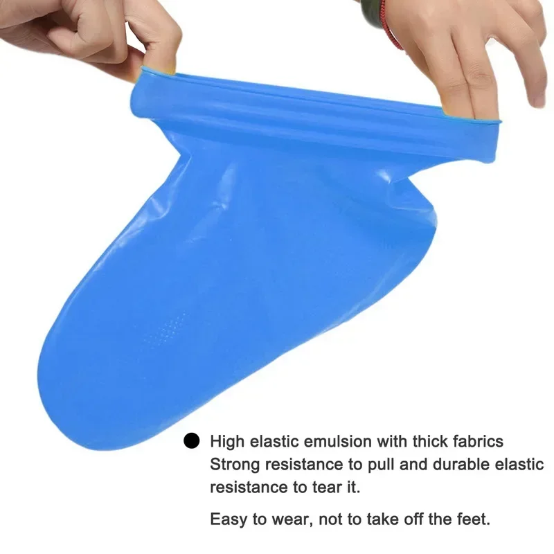 Cubiertas impermeables para zapatos, Botas de lluvia antideslizantes de silicona, Protector de zapatillas Unisex para exteriores, día lluvioso, cubierta reutilizable para zapatos contra la lluvia