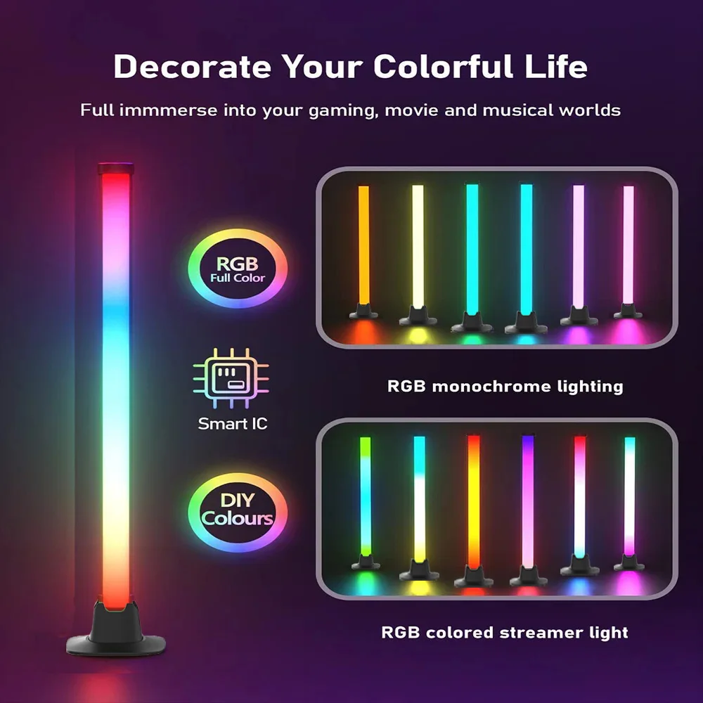Luz LED nocturna de ambiente RGB con WIFI, lámpara con detección de ritmo musical, juego, dormitorio, decoración de Festival, luces de Control Bluetooth